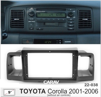 Toyota Corolla 2001-2006 (без климат к.), 9", арт. 22-038