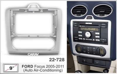 Ford Focus 2005-2011, климат контроль, 9", арт. 22-728
