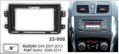 Suzuki SX4 2007-2013, Fiat Sedici 2006-2014, 9", арт.22-958