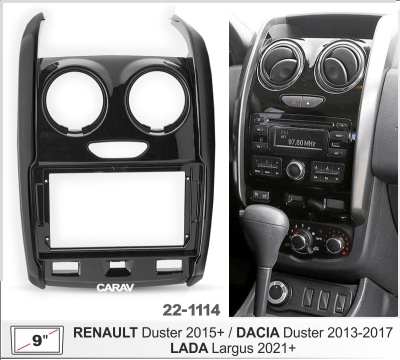 Автомагнитола Lada Largus 2021+, Renault Duster 2015+ (ASC-09MB 3/32, 22-1114, WS-MTRN03) 9", серия MB, арт. LAD9071MB4 2/32