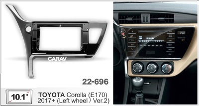 Автомагнитола Toyota Corolla (E70) 2017+(Ver2) (ASC-10MB 2/32, 22-696, WS-MTTY06) 10", серия MB, арт.:TOY1082MB 2/32