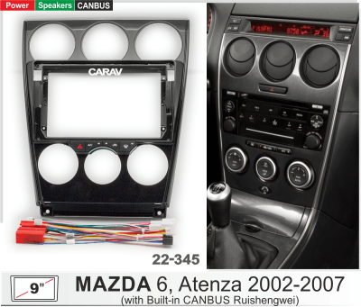 Mazda (6), Atenza 2002-2007, 9", CAN арт. 22-345