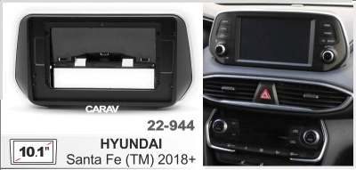 Автомагнитола Hyundai Santa Fe (TM) 2018+ (ASC-10MB 3/32, 22-944, WS-MTKI08, WS-MTKI10), 10", серия MB, арт. HYD105MB 3/32