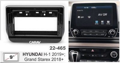 Hyundai H-1, 2019+; Grand Starex 2018+, черн.9", арт. 22-465